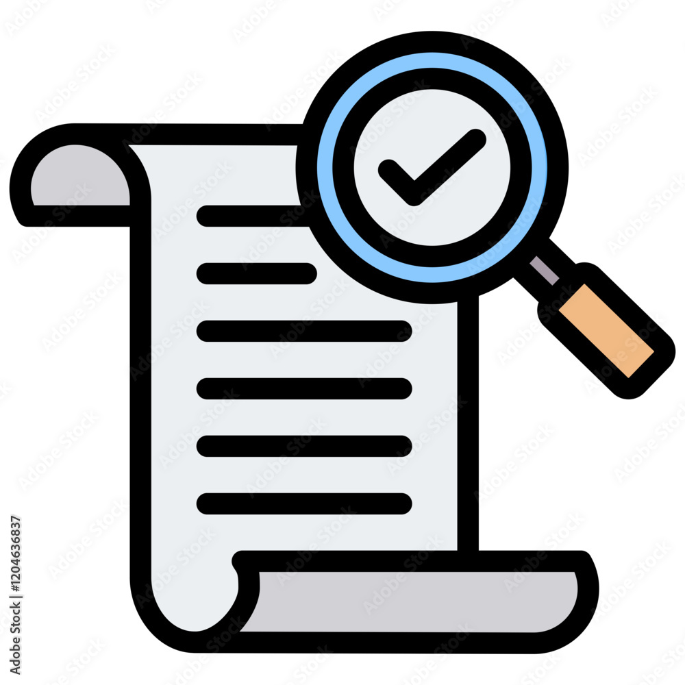 Poster data validity outline color icon
