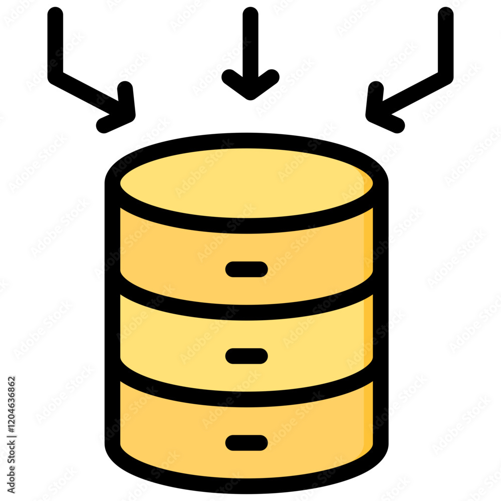Poster data collector outline color icon
