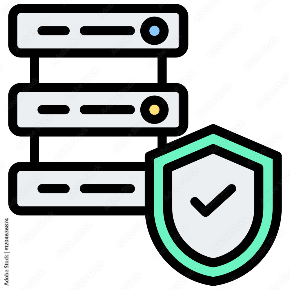 Aufkleber data secure outline color icon