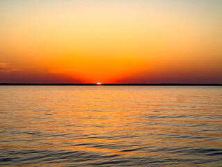 sunset over the lake
