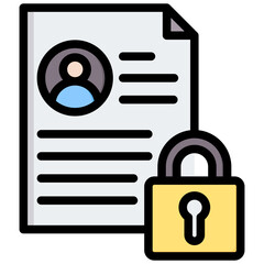 Data Privacy Outline Color Icon