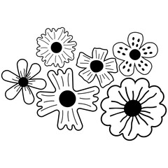 Outline flowers vector