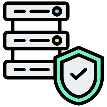 Data Secure Outline Color Icon