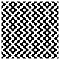 Bold Black and White Geometric Pattern With Abstract Repeating Design