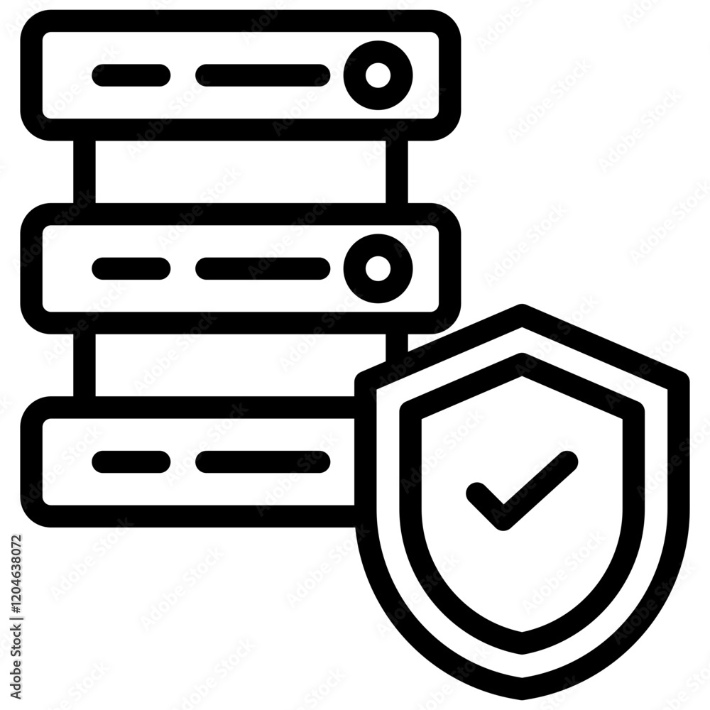 Poster data secure outline icon
