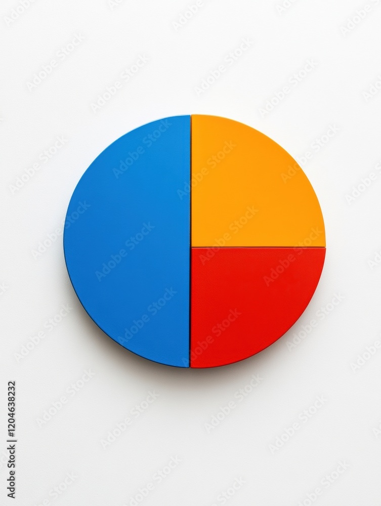 Aufkleber colorful geometric pie chart design displayed on a minimalist white background highlighting vibrant 