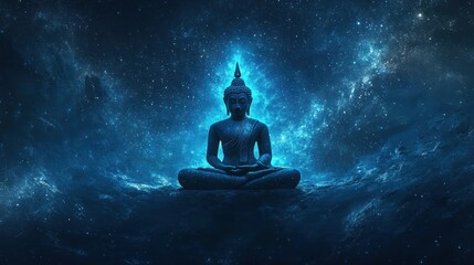 Buddha statue with tranquil background for meditation