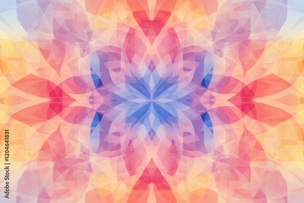 Aufkleber colorful geometric pattern created with overlapping shapes in vibrant hues present a modern artistic