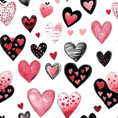 Repetitive heart pattern seamless background for Valentine’s Day fabric gift wrapping paper design