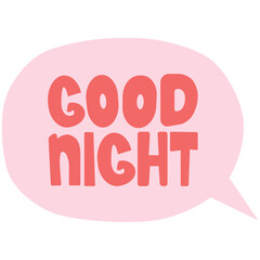 Good night text vector