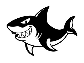 shark cartoon isolated vector on white background