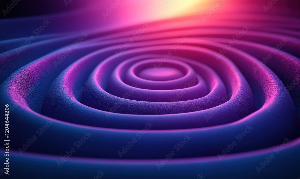 Aufkleber Minimalist abstract background with gradient blue and purple concentric circles three-dimensional design