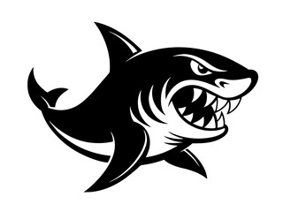 shark cartoon isolated on white