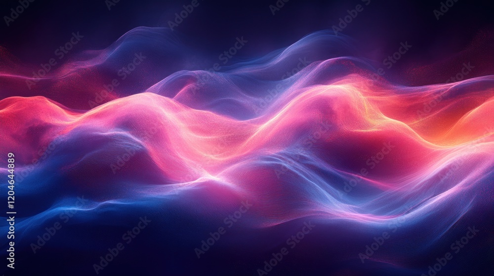 Poster vibrant digital art connecting ai technology and big data with motion and depth