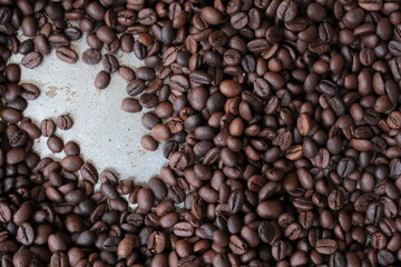Roasted coffee beans for background