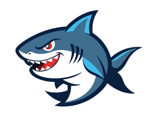 Fototapeta premium shark cartoon isolated vector on white