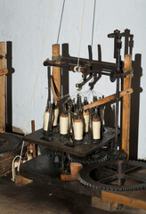 Tryavna, Gabrovo Province, Bulgaria. An ancient authentic manufactory. Thread manufacturing technology.