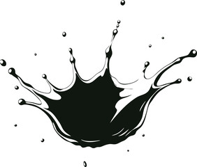 Creative Water Splash illustration black and white