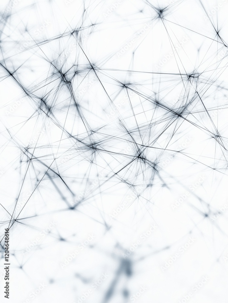 Poster Intricate network of lines and nodes creating an abstract design that evokes a sense of connectivity and complexity. Generative AI