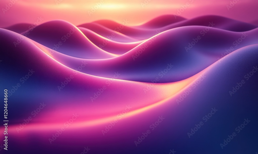 Aufkleber 3d abstract shape with purple and blue gradient soft lighting minimalist design