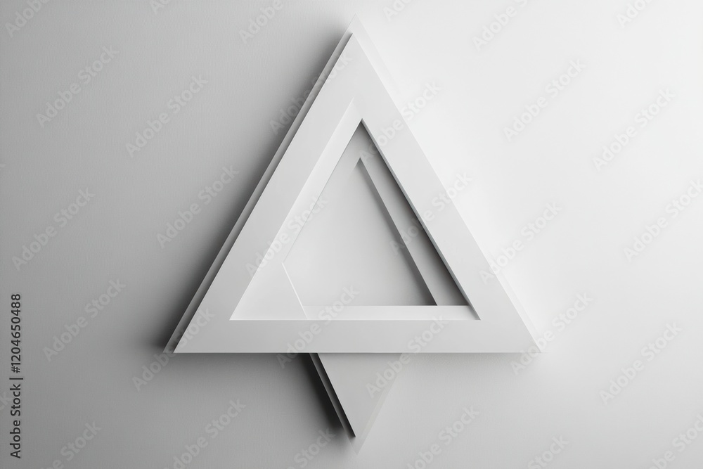 Leinwandbilder Minimalist geometric design with interlocking triangles on a light background. Generative AI