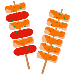 cute cartoon tteokbokki vector
