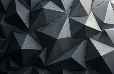 Obraz premium Abstract geometric pattern of dark gray textured triangles. Contemporary design. Modern abstract shapes. Design element. Unique pattern. Geometric background. Stylish visuals. Dark backdrop.