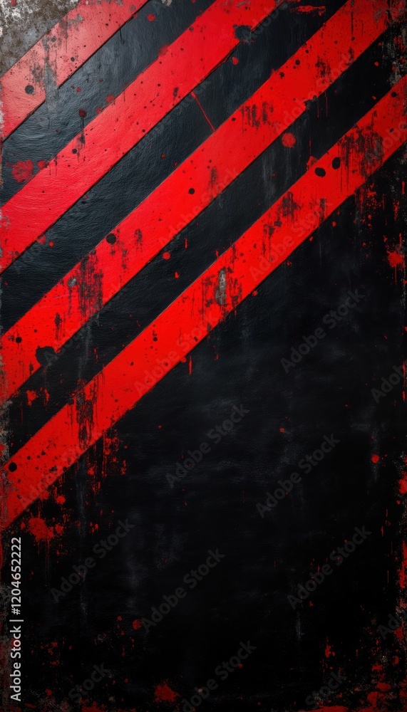 Poster diagonal red stripes on dark textured background. bold colors create intense visual impact. image id