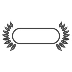 Badge with laurel outline vector