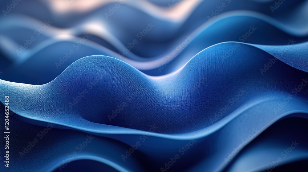 Poster abstract blue geometric shapes minimalist design with smooth textures and soft lighting