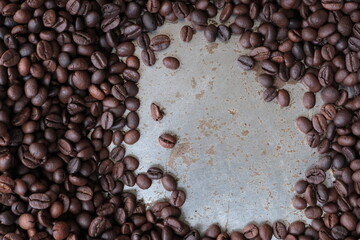 Roasted coffee beans for background