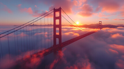 Fototapeta premium golden gate bridge at dusk