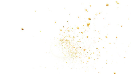光り輝く金の粒子が飛び散る