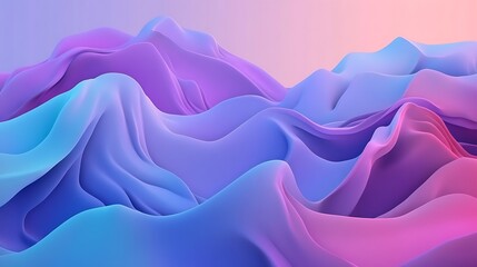 Fototapeta premium Abstract Purple and Blue Wave Landscape