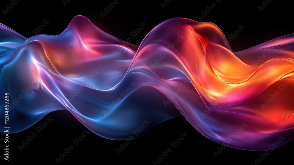 Poster abstract metal reflection background design iridescent 3d art vibrant colors futuristic soft light