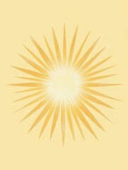 Fototapeta premium Bright yellow sunburst design with radiating lines creating a vibrant effect for artistic decoration. Generative AI