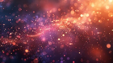 Abstract Sparkling Background With Red Gold Lights