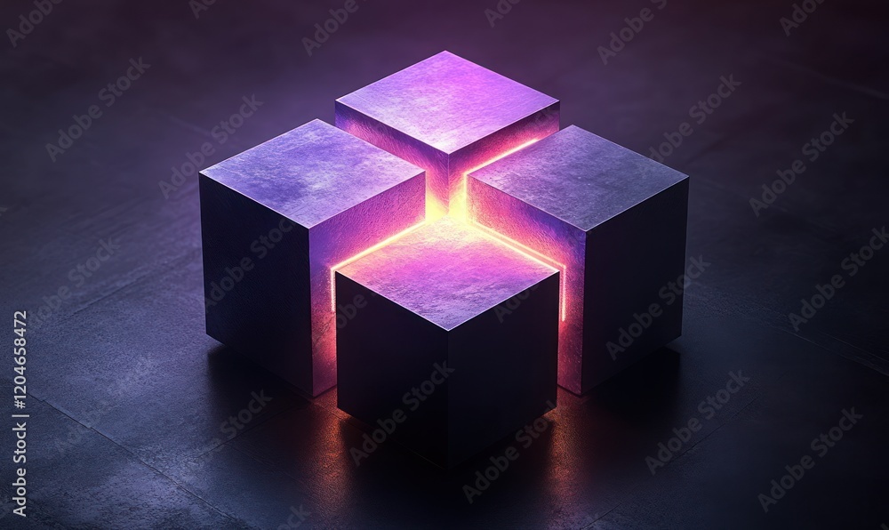 Aufkleber minimalistic modern logo design abstract futuristic shapes 3d render