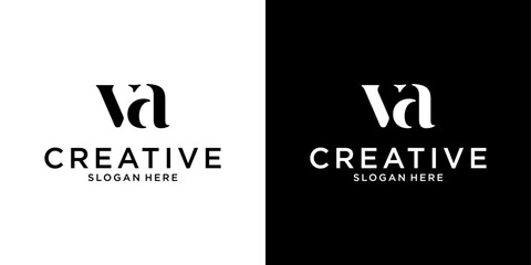 VA or AV initial letter logo design vector template