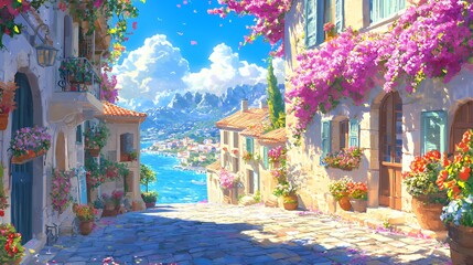 Mediterranean Coastal Town: A Sunny Day Escape