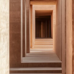 Design of profound sacredness with a focus on horizontal lines. Stunning architecture crafted from compacted earth and detailed structures.