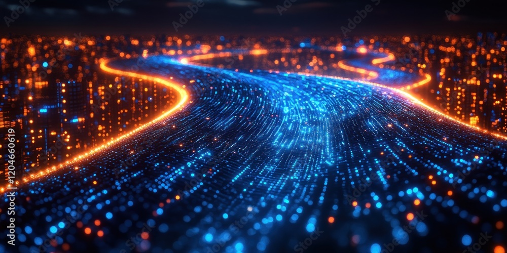 Aufkleber Digital Transformation and Automation for Businesses with AI Driven Document Management and Big Data Connectivity