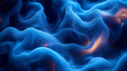Obraz premium Abstract Blue Swirling Nebula Cosmic Dust