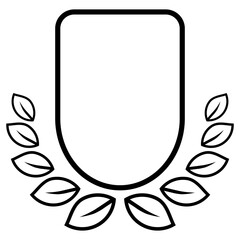 badge with laurel vector outline