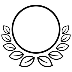 badge with laurel vector outline