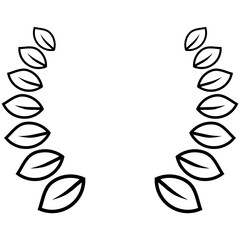 badge with laurel vector outline