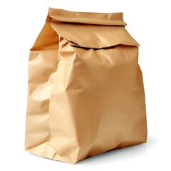 Recycle brown paper bag isolated on white background