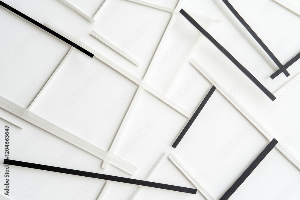 Leinwandbilder abstract geometric design featuring white and black lines creating dynamic patterns on a flat surfac