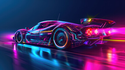 racing car in motion blur