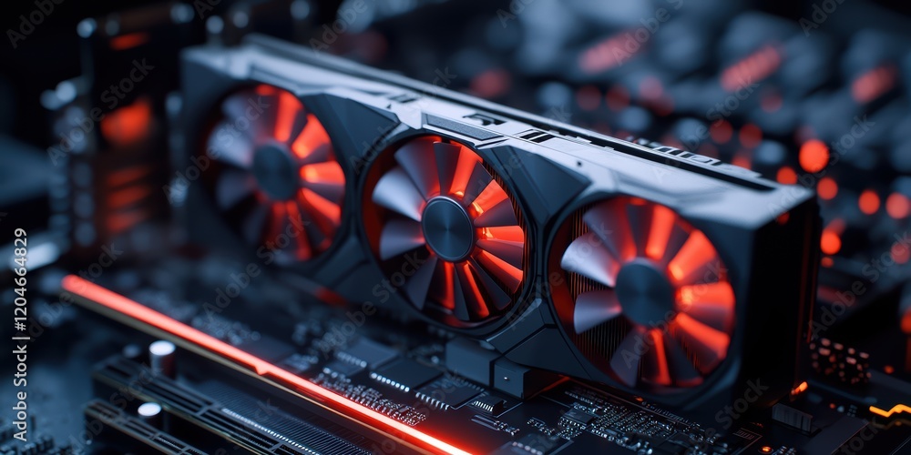 Poster high-performance gpu technology showcase digital workshop graphic design tech environment close-up v